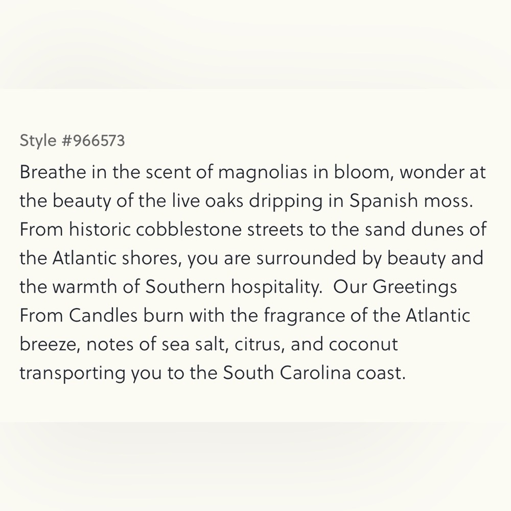 NIB  Spartina 449 Greetings from SC Candle in the Atlantic Breeze scent - Picture 5 of 8